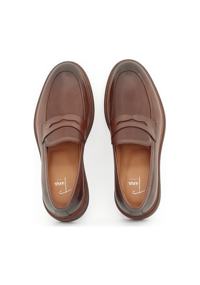 Hakiki Antik Deri Eva Taban Loafer Model Erkek Ayakkabı - Tuna 4223 Kahverengi