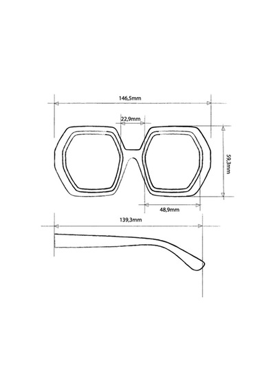 Okkia Emma Big Hexagonal Unisex Güneş Gözlüğü Klasik Havana Çok Renkli