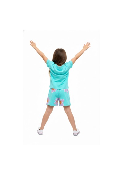 Toontoy Kids Toontoy Kız Çocuk 2'li Şortlu Takım Bisiklet Yaka Kısa Kollu Baskılı Tişört - Beli Lastikli Bağlamalı Baskılı Şort 25035 Mint Yeşili Toontoy Kids Toontoy Kız Çocuk 2'li Şortlu Takım Bisiklet Yaka Kısa Kollu Baskılı Tişört - Beli Lastikli Bağlamalı Baskılı Şort 25035 Mint Yeşili