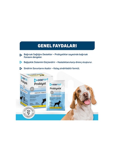 Onevet Probiyotik Şase Köpekler Için Sindirmeye Yardımcı Takviye Vitamini 30 Adet 1 Gr