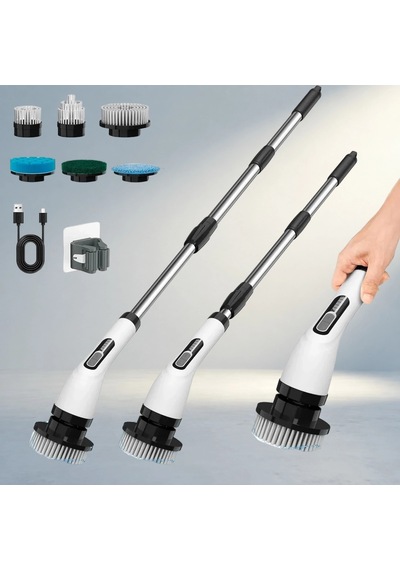 Kablosuz Şarjlı Çok Amaçlı Temizlik Fırçası 9'lu Set