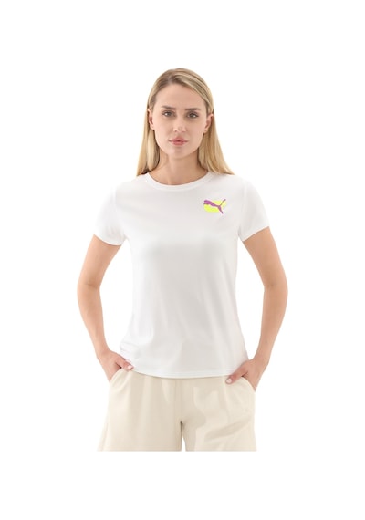 Puma Graphıcs Runnıng Illustratıo Kadın T-shirt Beyaz 526553-02 Beyaz