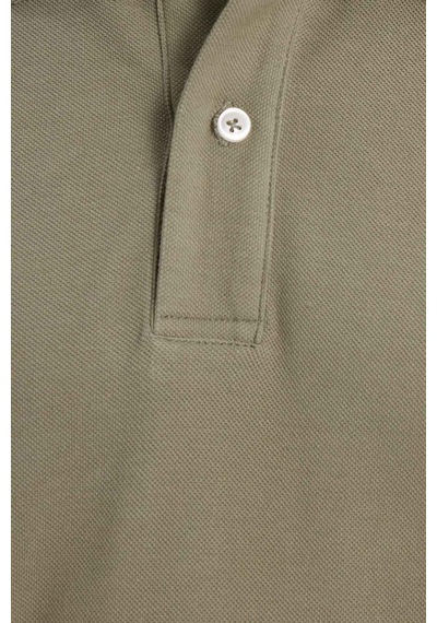 Tudors Erkek Slim Fit Dar Kesim %100 Pamuk Haki Polo Yaka Tişört-46188 Haki
