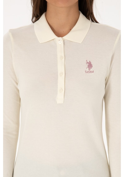 U.S. Polo Assn. Kadın Krem Basic Polo Yaka Sweatshırt 50307755-VR256 U.S. Polo Assn. Kadın Krem Basic Polo Yaka Sweatshırt 50307755-VR256