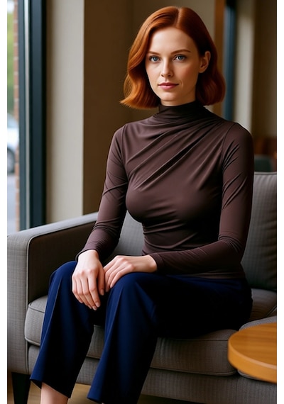 Ersefa Moda Kare Yaka Örme Slim Düz Desen Casual Günlük Crop Kısa Kol Bl Kahverengi