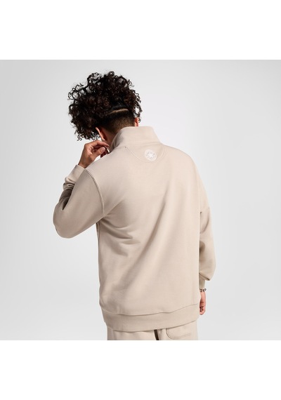 Converse Classic Sport Yarım Fermuarlı Erkek Bej Sweatshirtdüz10026710