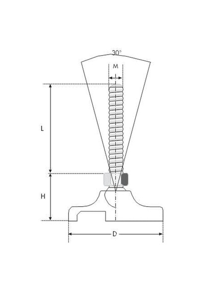Polyamid Tabanlı Mafsallı Makine Ayak M16x150 Çap60-4'lü Paket