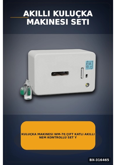 Kuluçka Makinesi Wm-70 Çift Katlı Akıllı Nem Kontrollü Set Yedek Motor Ve Suluk Dahil Bx-316465