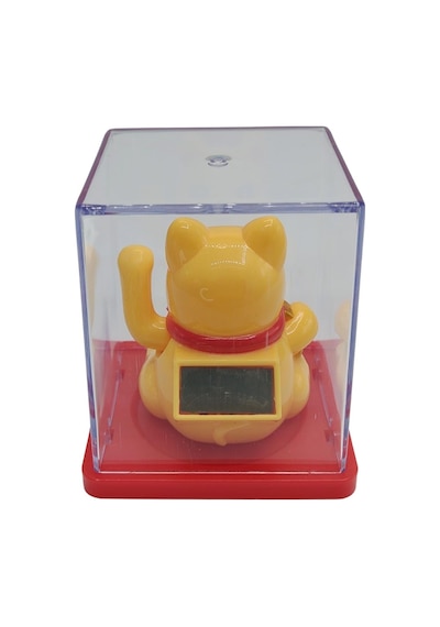 Maneki Neko El Sallayan Mini Şans Kedisi Krem Solar Güneş Enerjili 5x5cm S4krm04
