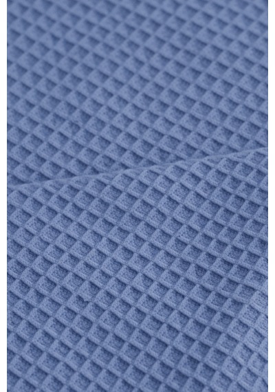 Faralya Life %100 Pamuklu Kare Petek Dokulu Çift Kişilik Lüks Pike 200 220cm Açık Indigo