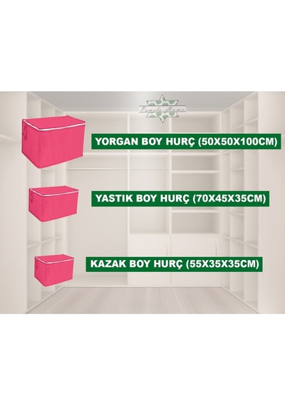 Kazak Hurcu 5li Set Tela Dayanıklı Malzeme Çok Amaçlı Hurc 55x35x35 Tela Pembe Diğer