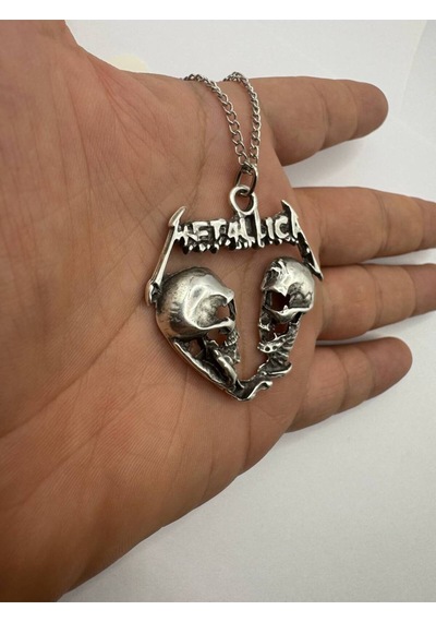 Metallica Sad But True Gümüş Renk Unisex Kolye Rock Ve Metal Müzik Takısı Çok renkli 30935046