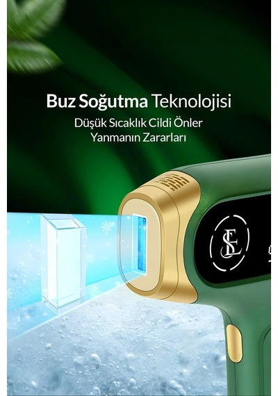 z Buzlu 999.999 Atım Otomatik Vücut Yüz Kuvars Lamba Ipl Lazer Epilasyon Cihazı Yeşil