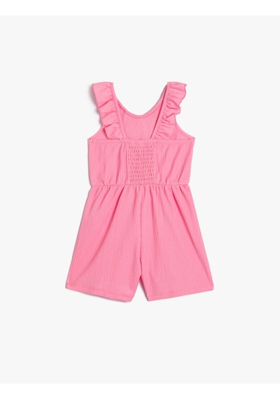 Koton Tulum Kısa Kolsuz Fırfırlı Dokulu Pembe 3smg80082ak Gül