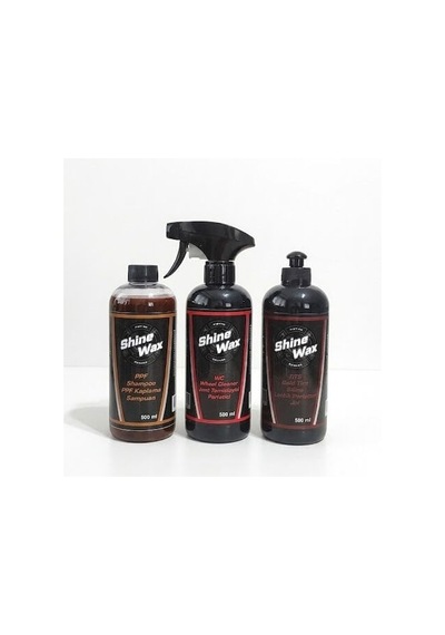 Shine Wax Ppf Şampuan & Jant Temizleyici & Lastik Parlatıcı Jel 500 Ml 3'lü Set