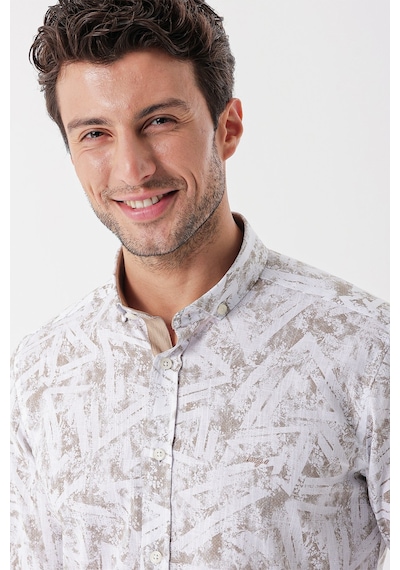 İmza Beyaz Uzun Kollu Baskılı Bez Ayağı Cepsiz Garnili Klasik Slim Fit Dar Kesim Gömlek 1004230229 Badem Beyaz İmza Beyaz Uzun Kollu Baskılı Bez Ayağı Cepsiz Garnili Klasik Slim Fit Dar Kesim Gömlek 1004230229 Badem Beyaz