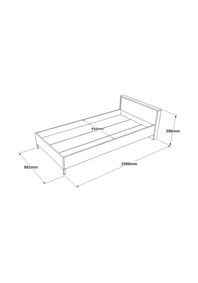 Teeny Tekli Karyola Metal Ayaklı Beton-kahve Tee4-cg
