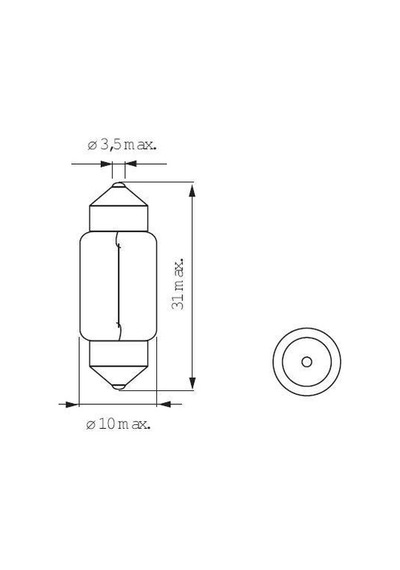 Blick 12 Volt 10 W Sofit Ampül 31Mm 1 Kutu-10 Adet