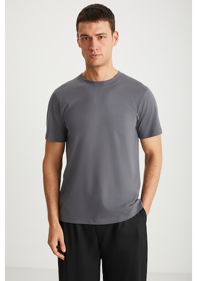 Grimelange Mıchel Erkek Slim Fit Dar Kesim %100 Organik Pamuklu Yana Kayan Dikişli Basic Örme Koyu Gri T-shirt Grimelange Mıchel Erkek Slim Fit Dar Kesim %100 Organik Pamuklu Yana Kayan Dikişli Basic Örme Koyu Gri T-shirt