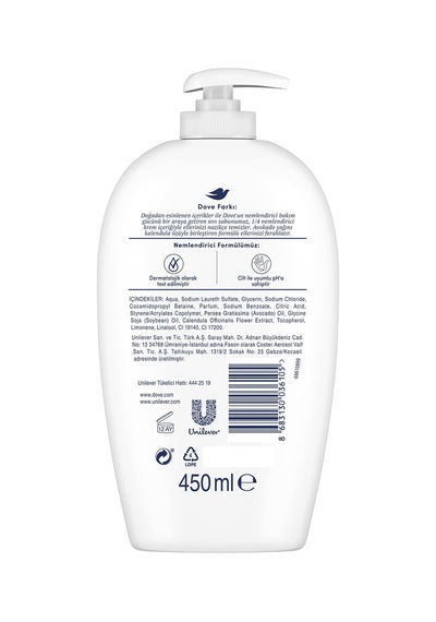 Dove Sıvı Sabun, Avokado Yağı Ve Kalendula Özlü 450 Ml 285 ML