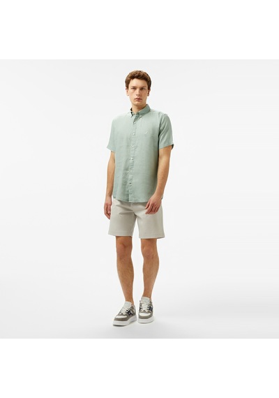 Nautica Erkek Yeşil Classic Fit Keten Gömlek Düz W55100t Yeşil