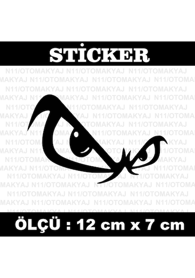 Sinirli Bakan Göz Sticker Araba Motosiklet Tablet Kask Etiket