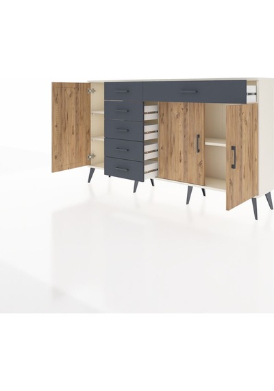Arges Konsol 3 Raflı 6 Çekmeceli 3 Kapaklı 176x30x99 Aytaşı-çam/antrasit Atlas Çam/antrasıt - Aytası Arges Konsol 3 Raflı 6 Çekmeceli 3 Kapaklı 176x30x99 Aytaşı-çam/antrasit Atlas Çam/antrasıt - Aytası