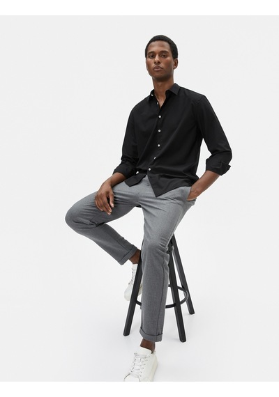 Koton Klasik Gömlek Slim Fit Uzun Kollu Düğmeli Siyah 4wam60217hw 4WAM60217HW999 Siyah