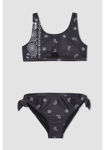 Defacto Kız Çocuk Desenli Bikini Takımı C0368A824SMBK27 Siyah