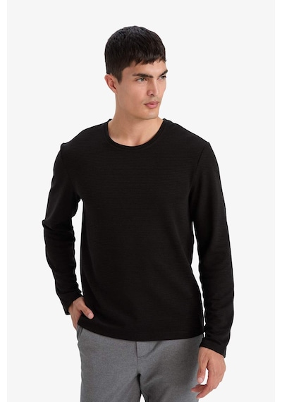 Defacto Slim Fit Dar Kesim Bisiklet Yaka Sweatshirt G2605ax25aubk81 Siyah-bk81
