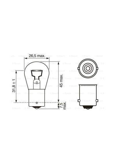 Ampul 12V P21W Ba15S - Bos-1987302201