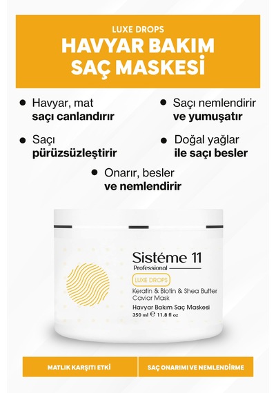 Sisteme 11 Havyar Saç Bakım Maskesi 350 Ml