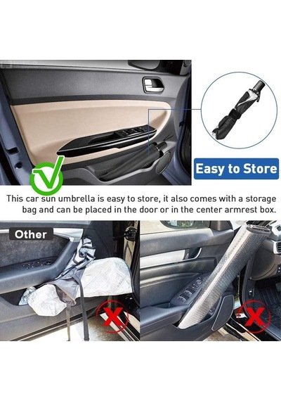 Sharpaı Sedan Suv Araba Güneşliği, Ön Cam Uv Işınları Ve Isı İçin Güneşlik Koruyucu, Katlanabilir Ön Cam Gü Genel
