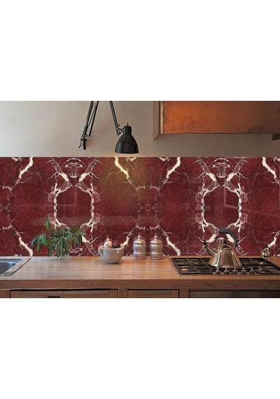 Kendinden Yapışkanlı Bordo Mermer Desenli Pvc Panel 41x62 Cm 4 Adet / 1 M²