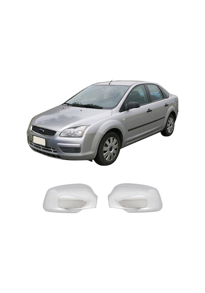 Ford Focus 2 Uyumlu 2005-2008 Ayna Kapağı 2 Parça Abs Krom Kaplama