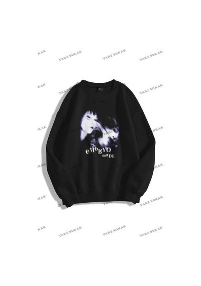 Startmore Y2k Unisex Embryo By Bisiklet Yaka Sweatshirt Hoodie Kod 1754 Siyah Siyah