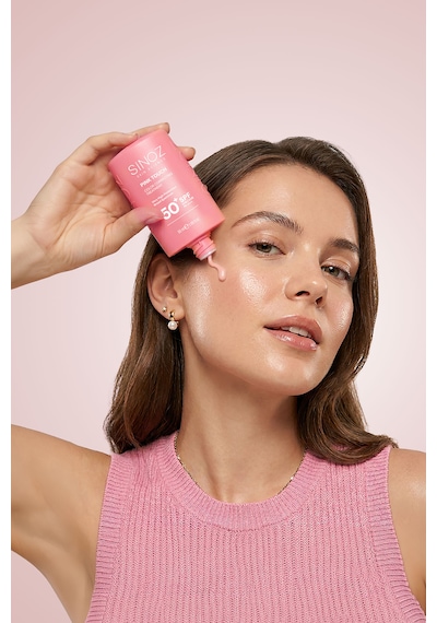 Sinoz Pink Touch Yüksek Koruyucu Ton Eşitleyici Pembe Yüz Güneş Kremi SPF50+ 50 ML