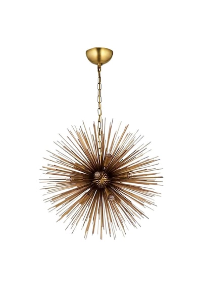 Lampaluce Riccio Modern 9'lu Sarkıt Avize 60cm Eskitme Sarı Sarı Eskitme