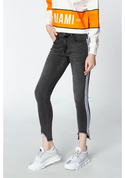 Vigoss Sport Kadın Skınny Fit Şeritli Pantolon Vsd152-70131 Siyah