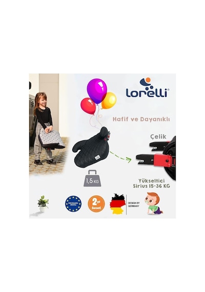 Lorelli Sirius Isofix 15-36 Kg Isofixli Oto Koltuğu Yükseltici