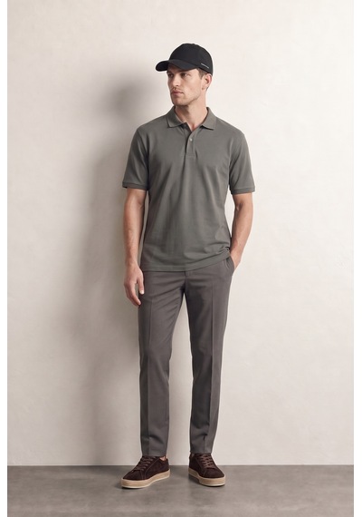 D'S Damat Ds Damat Regular Fit Füme %100 Pamuklu Uzun Ömürlü Kıvrılmaz Polo Yaka Nakışlı T-shirt 4hc14ort51000 F01