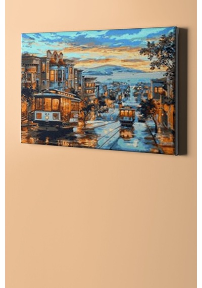 Webstyle Sayılarla Boyama Seti Kasnaklı Nostalji Tramvay 60 X 75 Cm