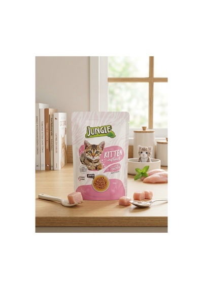 Jungle Kitten Instinct Tavuklu Soslu Yavru Kedi Yaş Maması 100 G - 938459209