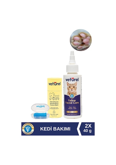 Veturel Kedi Köpek Yüz Pati Diş Bakımı Doğal Balm Stick Akne Gözyaşı Burun ve Ağız Kokusu Temizliği