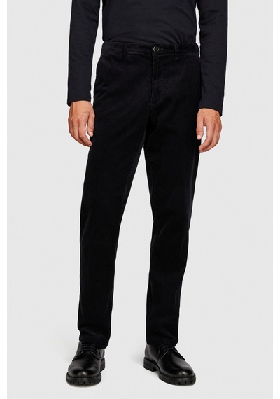 Sisley %100 Koton Slim Fit Fitilli Kadife Pantolon Erkek Siyah T-shirt - 323a4sfrsf03d
