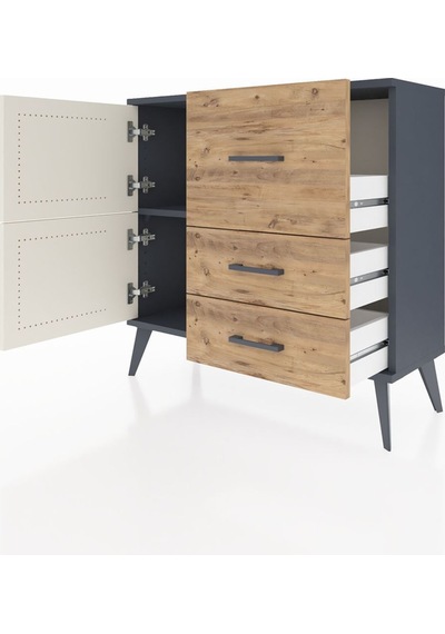 Arges Şifonyer Tek Raflı 3 Çekmeceli 2 Kapaklı 88x30x80 Antrasit-aytaşı/çam Aytaşı/çam Arges Şifonyer Tek Raflı 3 Çekmeceli 2 Kapaklı 88x30x80 Antrasit-aytaşı/çam Aytaşı/çam