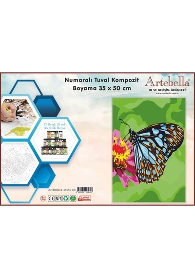 Artebella Numaralı Tuval Kompozit Boyama Antb0011 "Kelebek" 35X50