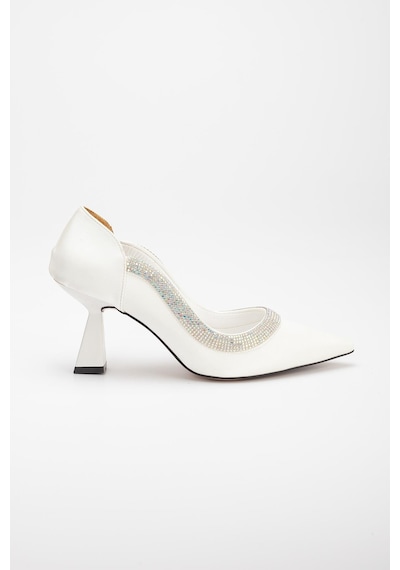 Dilimler Ayakkabı Saten Kalın Sıra Taşlı Beyaz Kadın Kadeh Topuk Stiletto-2538-beyaz Beyaz Dilimler Ayakkabı Saten Kalın Sıra Taşlı Beyaz Kadın Kadeh Topuk Stiletto-2538-beyaz Beyaz