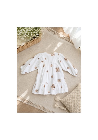 Uğur Bebe Kız Çocuk Ekru Renk Astarlı %100 Pamuk Müslin Elbise Nakışlı Balon Kollu Beyaz Bohem Günlük Elbise Ekru Ekru Uğur Bebe Kız Çocuk Ekru Renk Astarlı %100 Pamuk Müslin Elbise Nakışlı Balon Kollu Beyaz Bohem Günlük Elbise Ekru Ekru