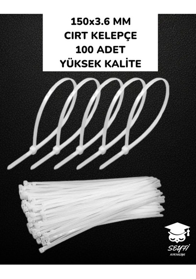 Cırt Kelepçe Beyaz 100 Lü 150 Mm X 3.6 Mm Yüksek Kalite
